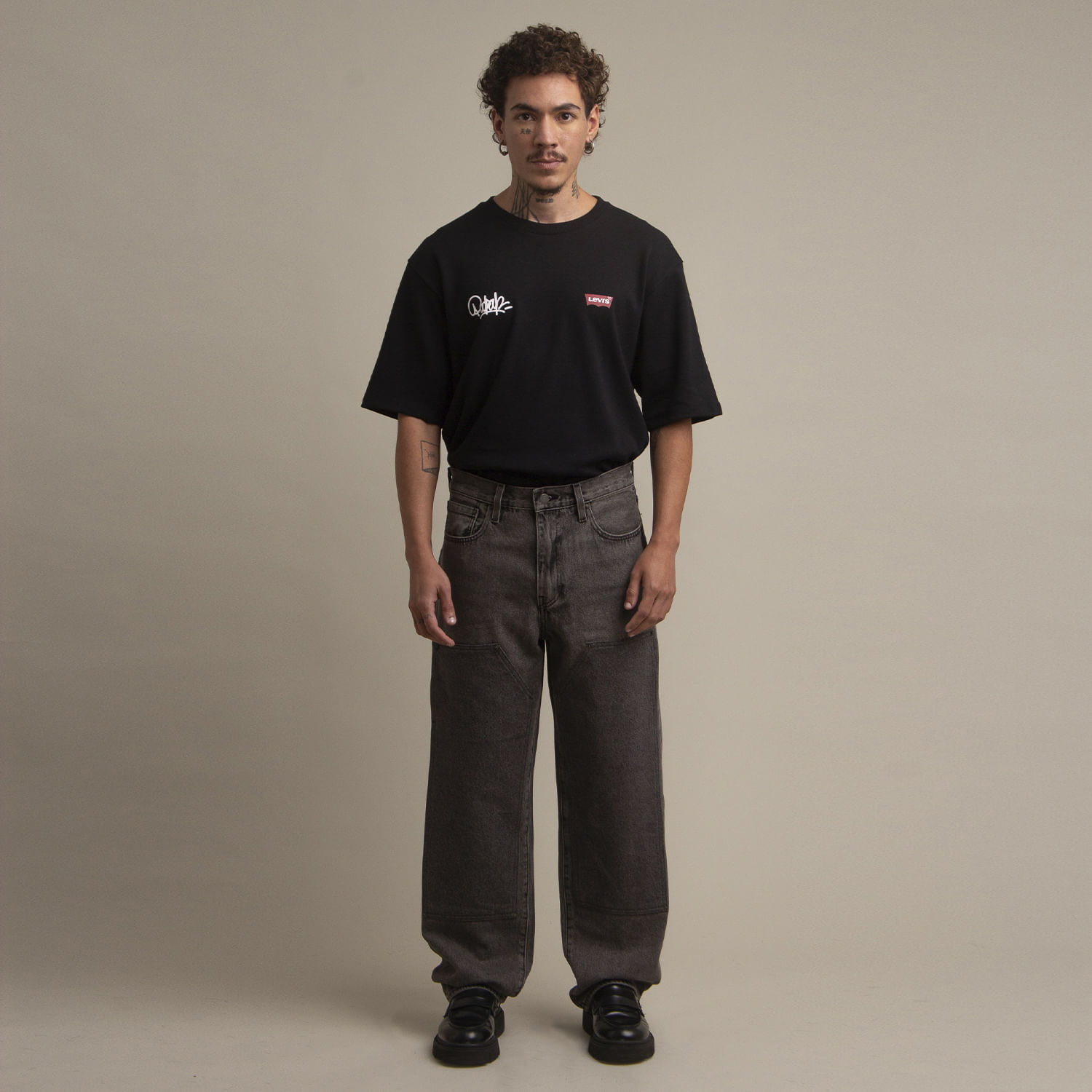 希少　KOWGA WOOL BDU PANTS BLACK Calça Jeans Levi's® 568® Stay Loose Preta | Collab PodPah - Levi's