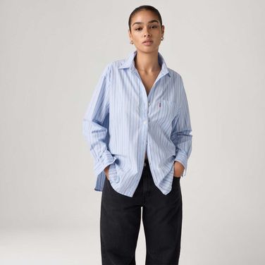 Camisa Levi's® Harlie Boyfriend Azul Manga Longa