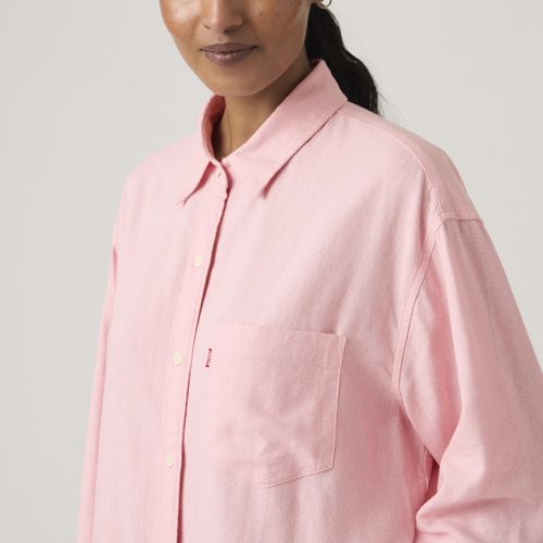 Camisa Levi's® Harlie Boyfriend Rosa Manga Longa