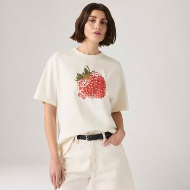 Camiseta Levi's® Tabor Off White Manga Curta