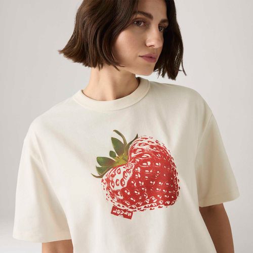 Camiseta Levi's® Tabor Off White Manga Curta