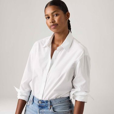 Camisa Levi's® Cropped Harlie Branca Manga Longa