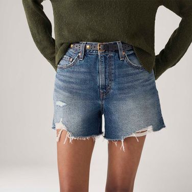 Shorts Jeans Levi's® Ribcage Lavagem Escura