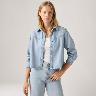 Camisa Jeans Levi's® Logan Tencel Lavagem Clara