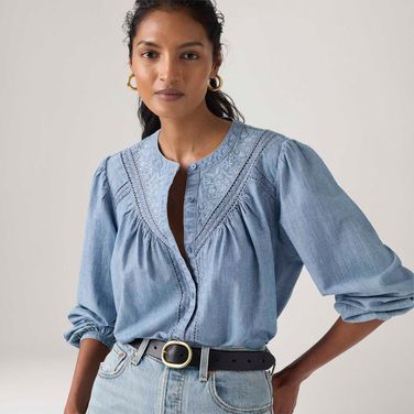 Blusa Levi's® Cleo Lavagem Clara Manga Longa