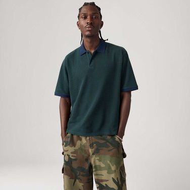 Polo Levi's® Finn Boxy Verde Manga Curta