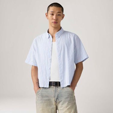 Camisa Levi's® Lama Boxy Azul Clara Manga Curta