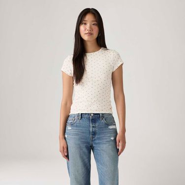 Camiseta Levi's®Dry Goods Off White Manga Curta