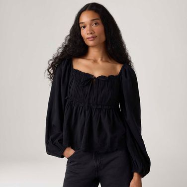 Blusa Levi's® Ottie Boho Preta Manga Longa