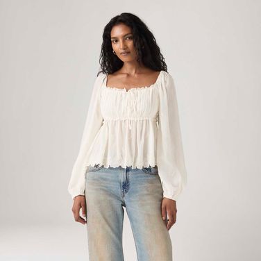 Blusa Levi's® Ottie Boho Branca Manga Longa