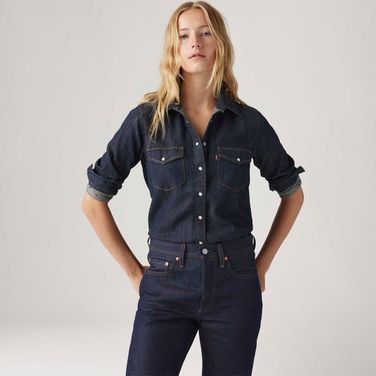 Camisa Jeans Levi's® Iconic Western Lavagem Escura