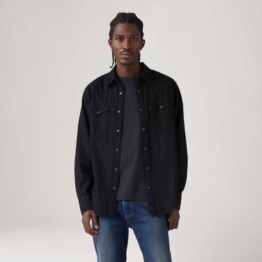 Camisa Jeans Levi's® Western Barstow Standard Preta