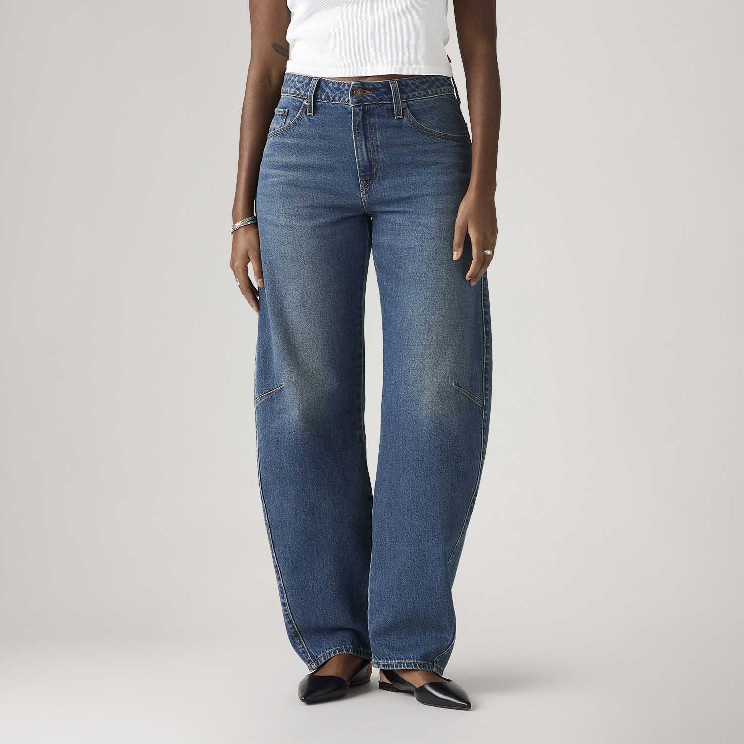 Calça Jeans Levi's® Baggy Dad Barrel Lavagem Escura - Levi's® Brasil