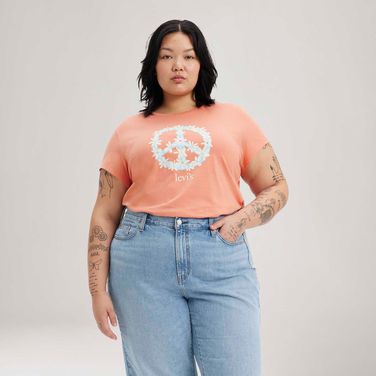Camiseta Levi's® Graphic Authentic Plus Size Manga Curta Coral