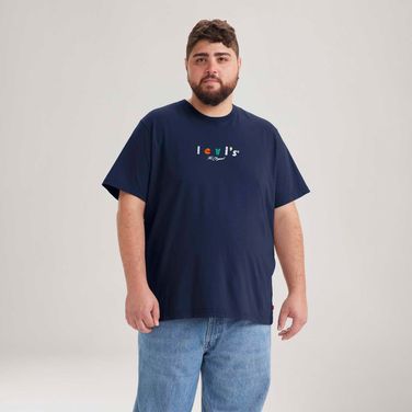 Camiseta Levi's® Big Relaxed Fit Plus Size Manga Curta Azul Escuro