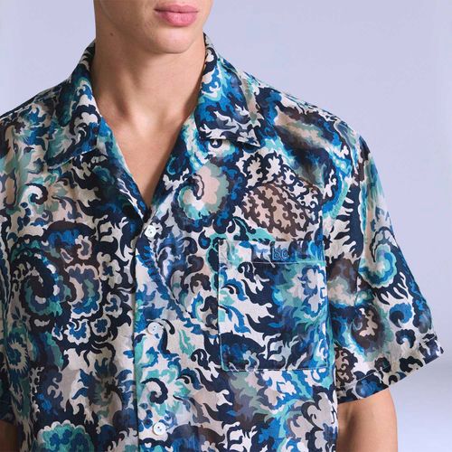 Camisa Levi's® Blue Tab Camp Shirt Azul Manga Curta