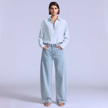 Calça Jeans Levi's® Blue Tab Drop Barrel Lavagem Clara