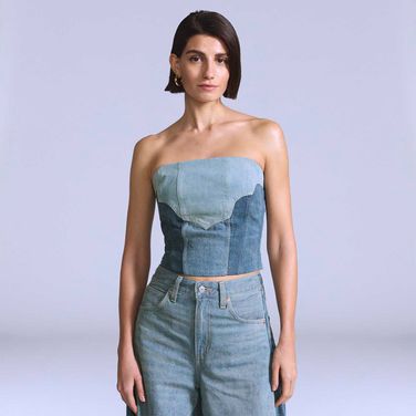 Blusa Jeans Levi's® Blue Tab Tomara Que Caia Repor Lavagem Média