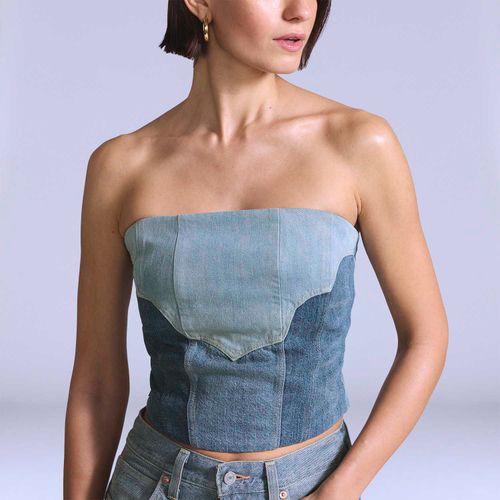 Blusa Jeans Levi's® Blue Tab Tomara Que Caia Repor Lavagem Média