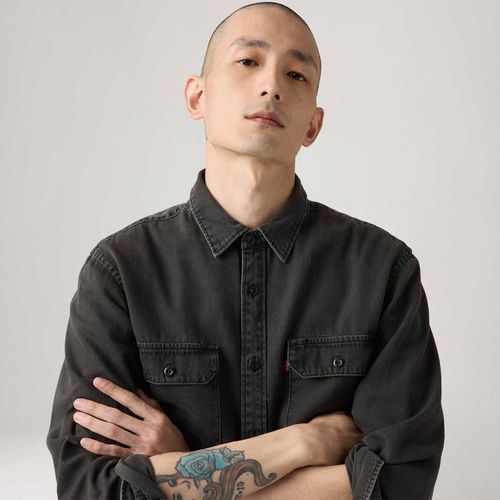 Camisa Levi's® Jackson Worker Preta Manga Longa