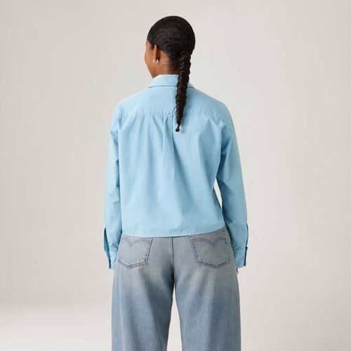 Camisa Levi's® Cropped Harlie Azul Manga Longa