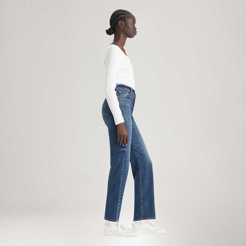 Calça Jeans Levi's® Ribcage Straight Ankle Lavagem Escura