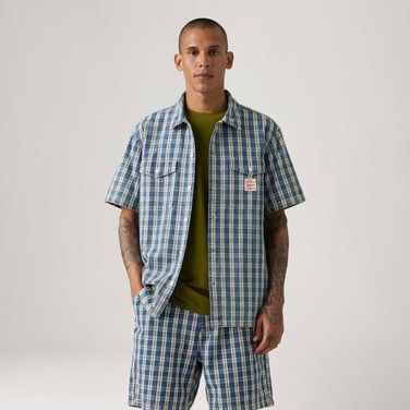 Camisa Levi's® Worker Azul Manga Curta