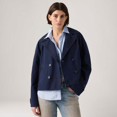 Casaco Levi's® Bree Crop Swing Trench Lavagem Escura