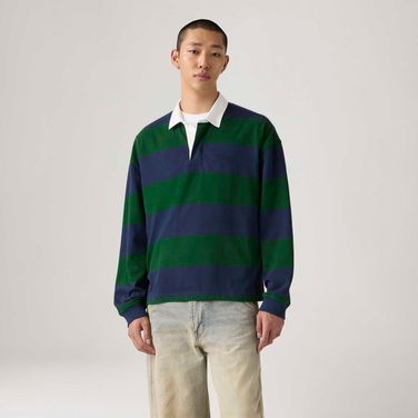 Polo Levi's® Hudson Boxy Rugby Azul Manga Longa