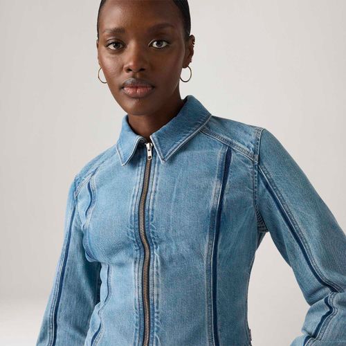 Jaqueta Jeans Levi's® Shadow Seamed Trucke Lavagem Média