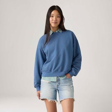Moletom Levi's® Boxy Crewneck French Terry Azul