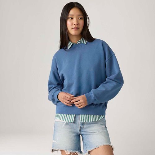Moletom Levi's® Boxy Crewneck French Terry Azul