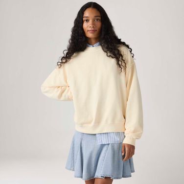Moletom Levi's® Boxy Crewneck French Terry Amarelo Claro