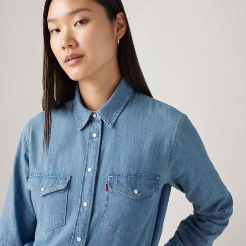 Camisa Jeans Levi's® Iconic Western Lavagem Clara