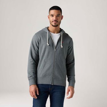 Moletom Levi's® The Original Housemark com Zíper e Capuz Cinza