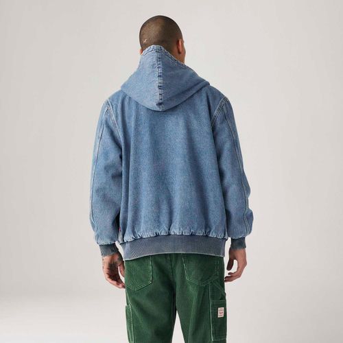 Jaqueta Jeans Levi's® Potrero Hoody com Capuz Lavagem Média