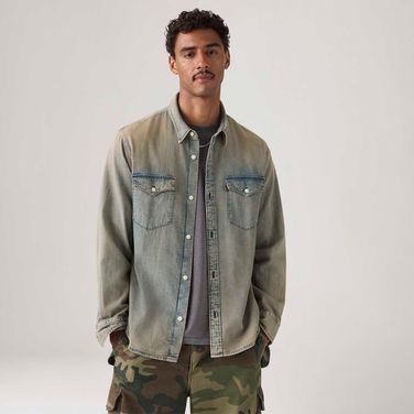 Camisa Jeans Levi's® Relaxed Westrn Lavagem Média