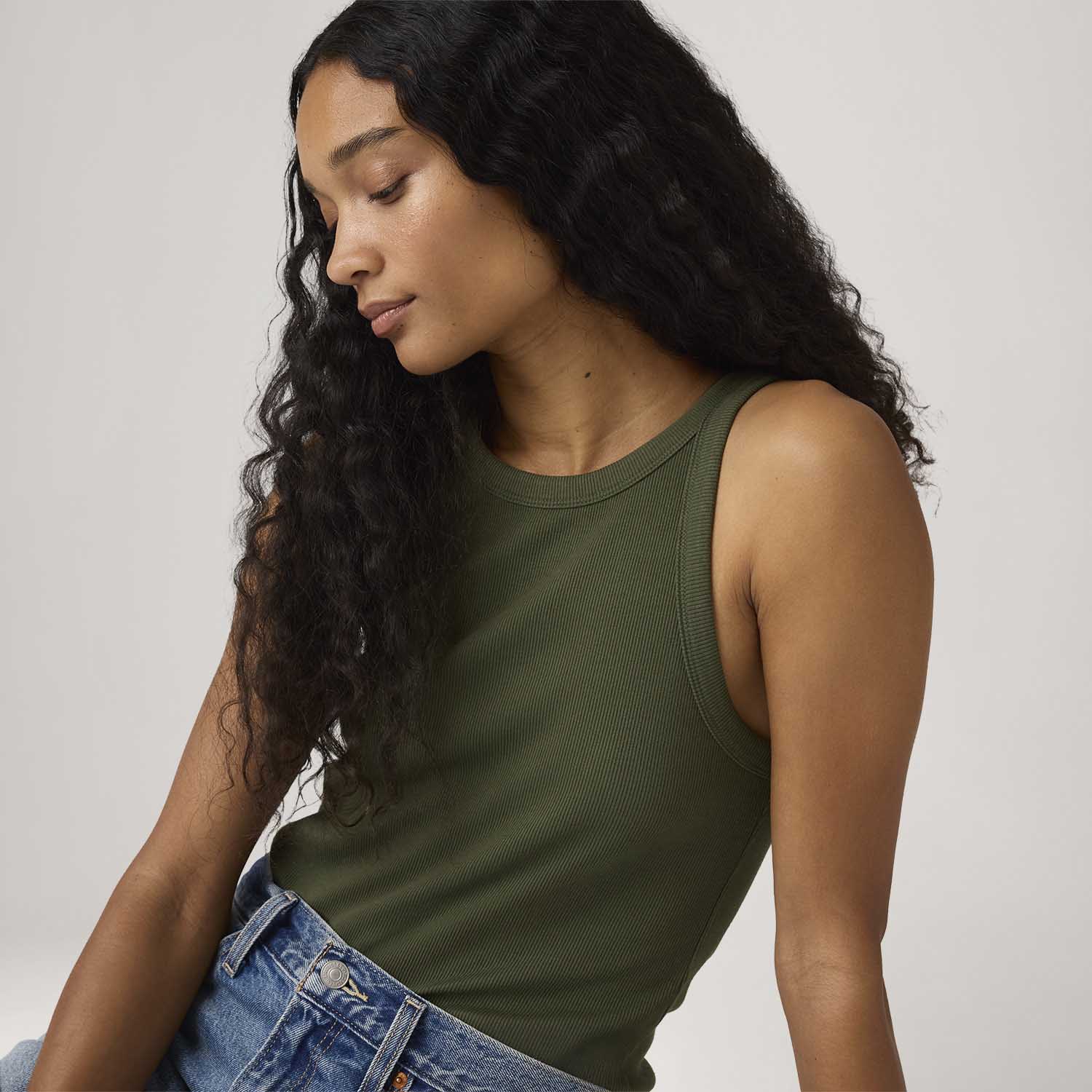 トップス Richmond denim tanktop Regata Levi's® Essential Racer Tank Verde - Levi's® Brasil