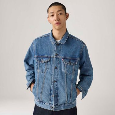 Jaqueta Jeans Levi's® Relaxed Trucker Lavagem Média