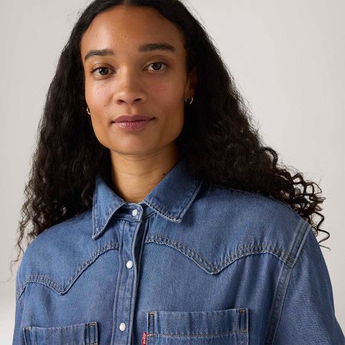 Camisa Jeans Levi's® Teodora Western Lavagem Média