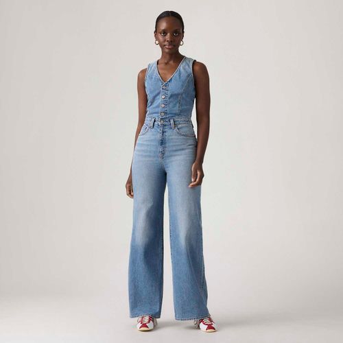 Macacão Jeans Levi's® Wideleg Lavagem Média