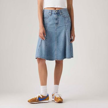 Saia Jeans Levi's® Godet Knee Lavagem Média