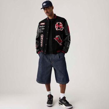 Bermuda Jeans Levi's® X Jordan Baggy Lavagem Escura