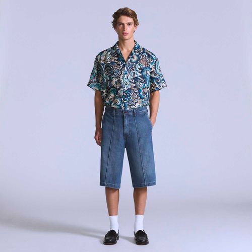 Bermuda Jeans Levi's® Blue Tab Work Lavagem Média