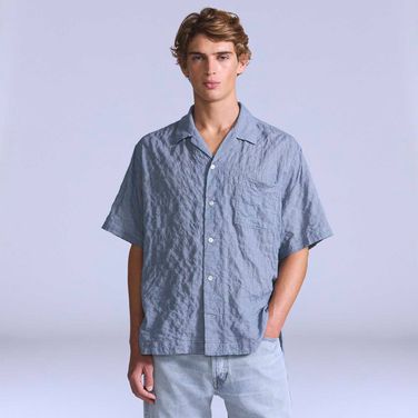 Camisa Levi's® Blue Tab Camp Shirt Azul Claro Manga Curta