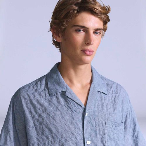 Camisa Levi's® Blue Tab Camp Shirt Azul Claro Manga Curta