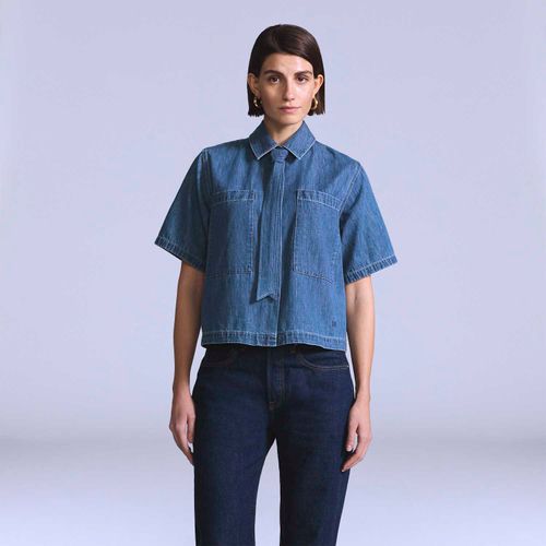 Camisa Jeans Levi's® Blue Tab Cafe Top Lavagem Média Manga Curta