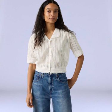 Camisa Levi's® Blue Tab Bandit Off White Manga Curta