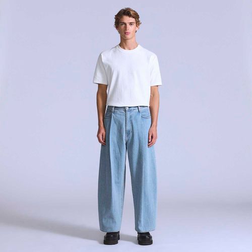 Calça Jeans Levi's® Blue Tab Wide Pleat Crop Lavagem Clara