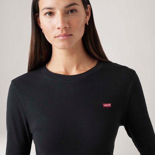 Camiseta Levi's® Essential Housemark Manga Curta Preta